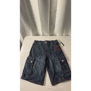 NWT Vintage 90s Coogi Embroidered Colorful Denim Jean Shorts Size 16 Skater Y2K